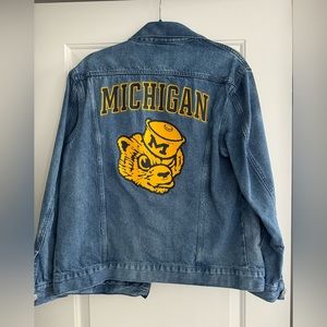 Michigan Wolverines Oversized Jean Jacket - Medium
